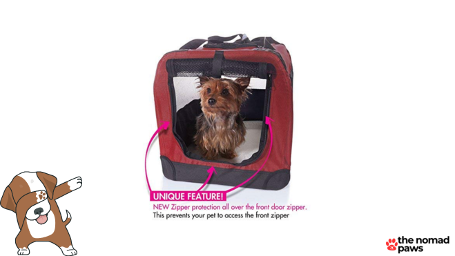 2PET Foldable Dog Crate Zipper and Mesh