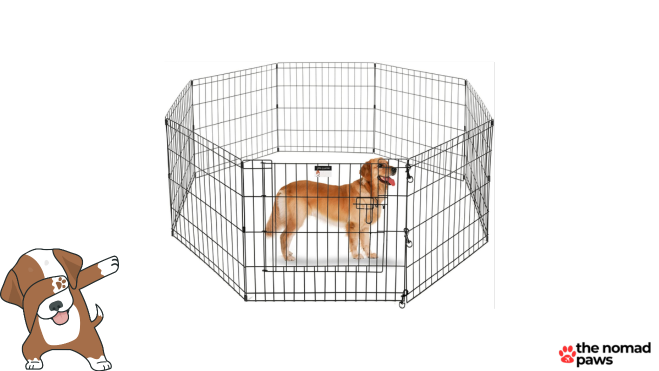 Puppy Playpen - Foldable Metal Exercise Enclosure with Eight 24-Inch Panels - Indoor/Outdoor Fence for Dogs, Cats, or Small Animals by PETMAKER