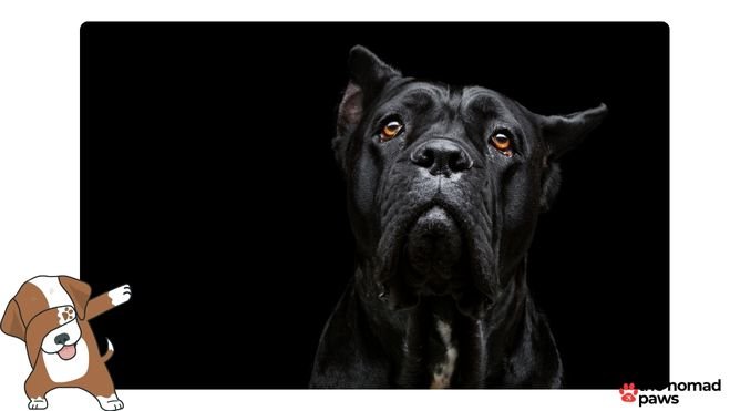 cane corso on a dark background