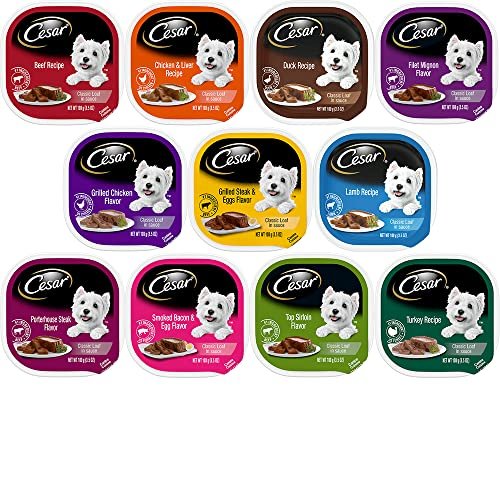 Cesar Classic Loaf in Sauce Wet Dog Food - 11 Flavor Variety Bundle