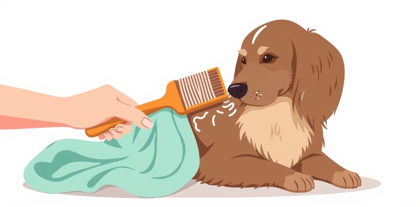 Dog grooming gear for travel including brushes and towels