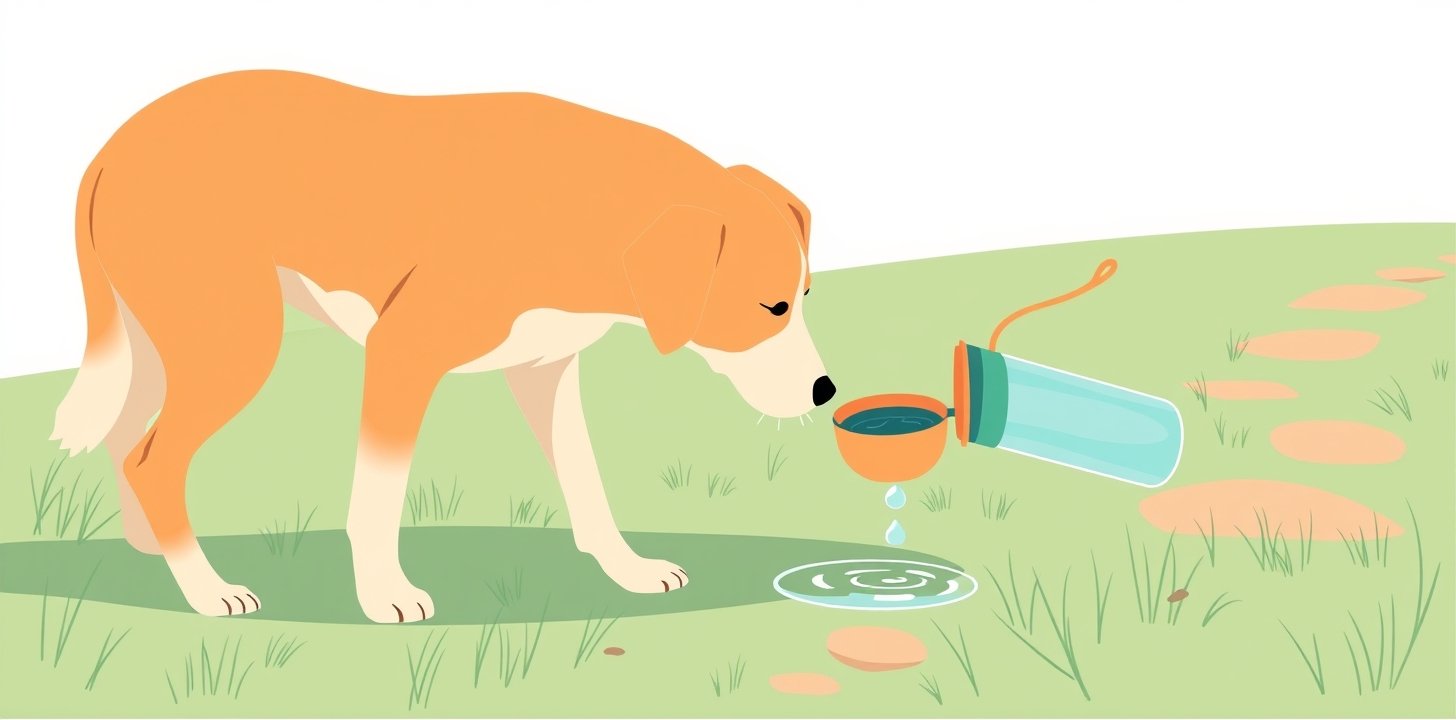 Dog hydration with portable water bottle and bowl for travel