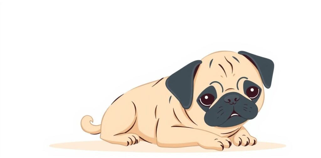 Pug dog with perked ears illustrating canine ear sensitivity