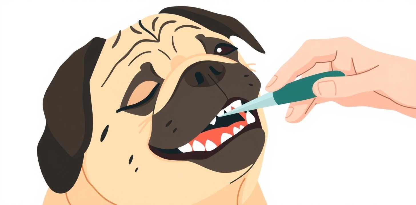 Dog having teeth examined for comparative analysis of flea treatments
