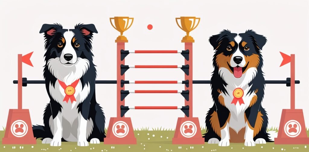 Intelligent dog breed training comparison Border Collie vs Australian Shepherd obedience
