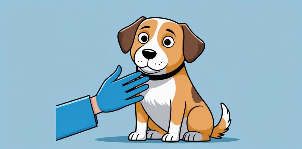 Peaceful dog at vet visit for comprehensive dog dental care