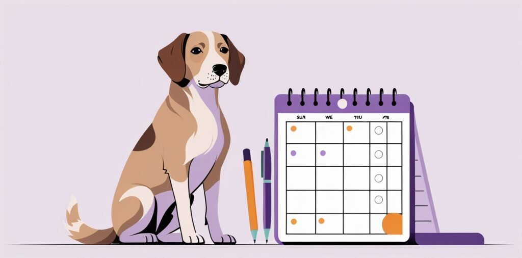 Dog preparing for traveling to Antigua with dogs - planning and timeline visualization