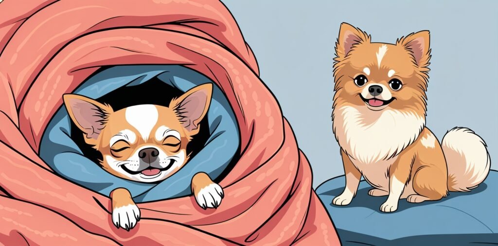 Chihuahua vs Pomeranian cuddle compatibility showing different affection styles