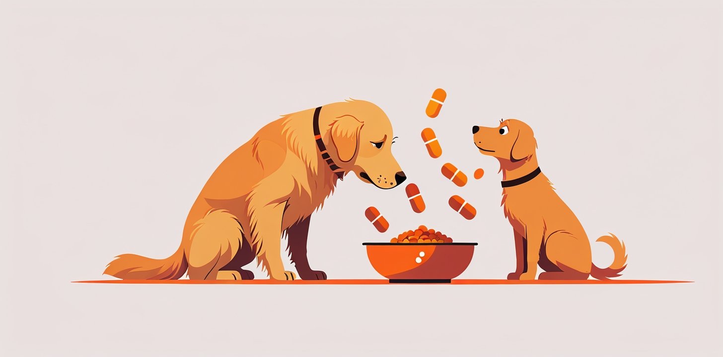 dog examining probiotic supplements and research evidence for canine gut health