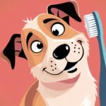 Curious dog showing signs for dog dental care awareness