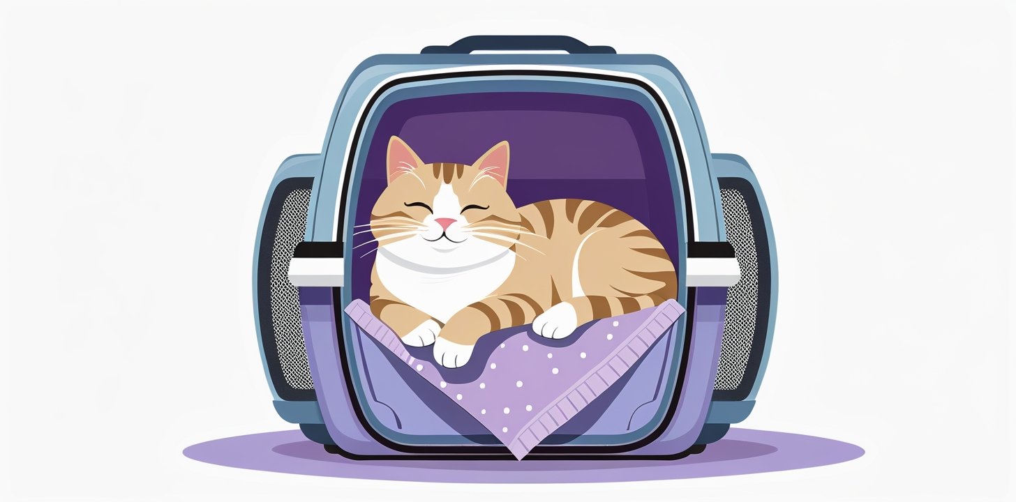 Cat in travel carrier ready for Etihad booking process