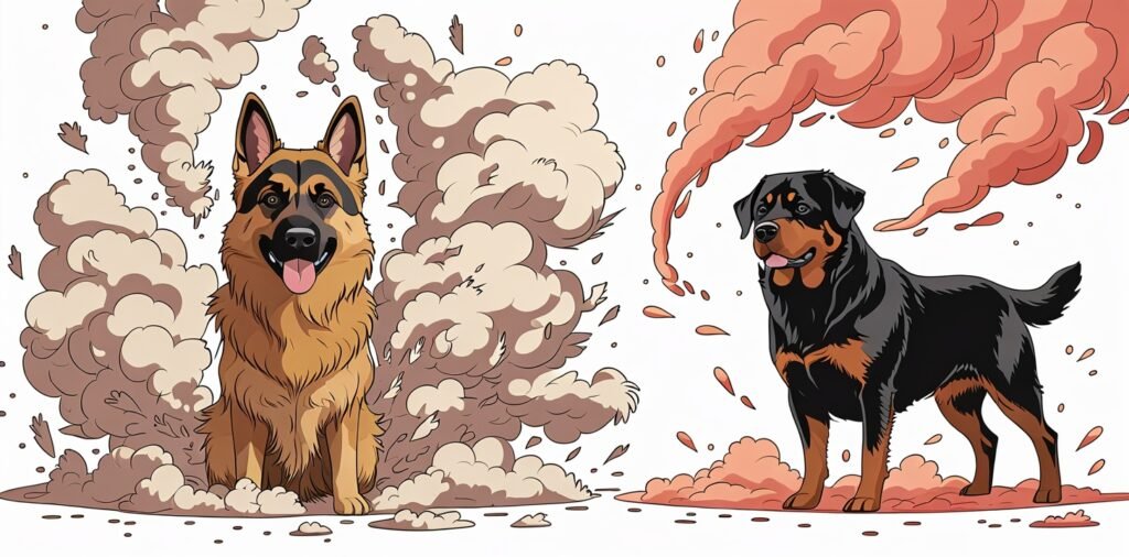 German Shepherd vs Rottweiler grooming fur-pocalypse factor