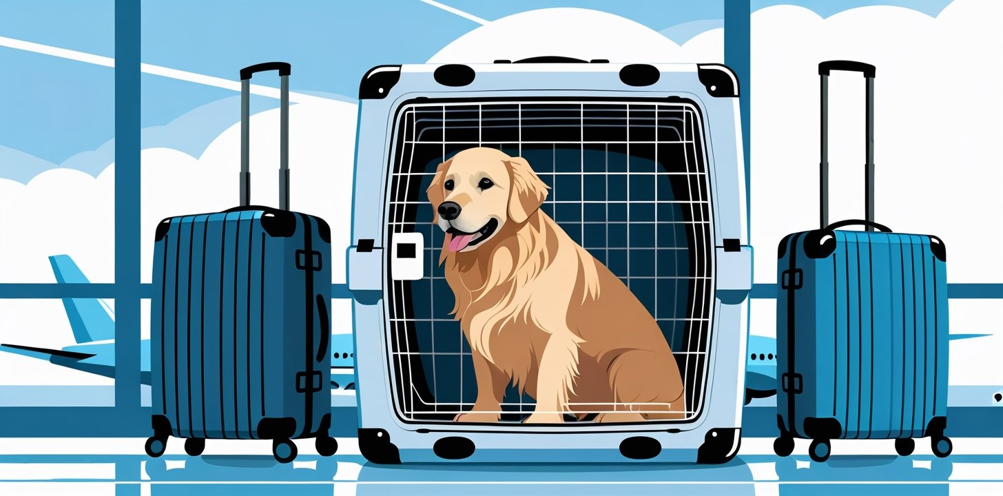 dog traveling in cargo crate to japan