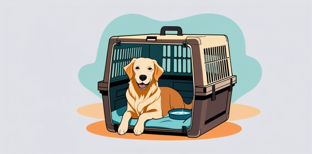 Korean Air pet policy cargo travel large dog in crate