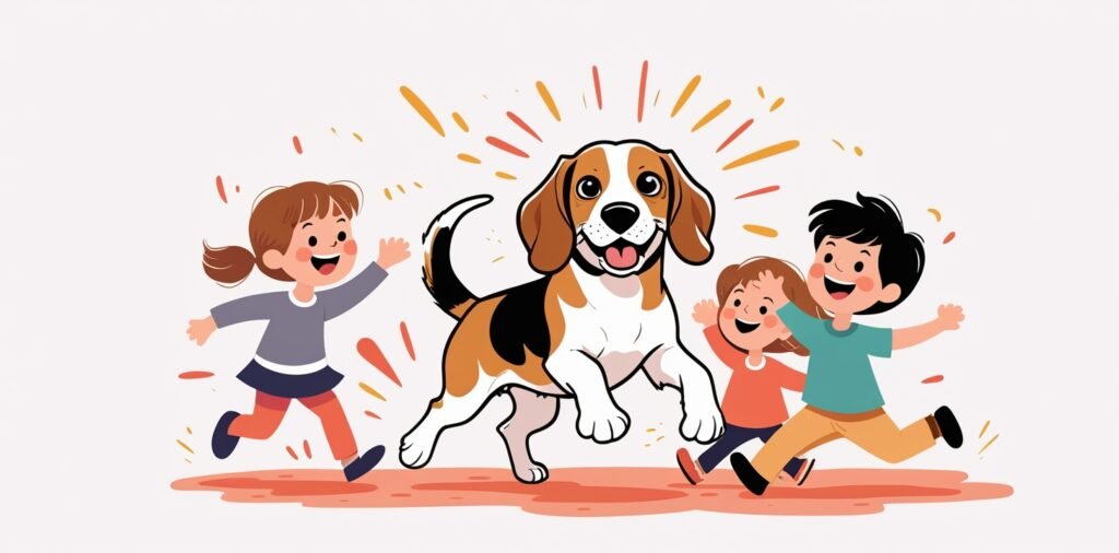 Beagle vs Dachshund: Beagle's social pack mentality making them excellent family dogs