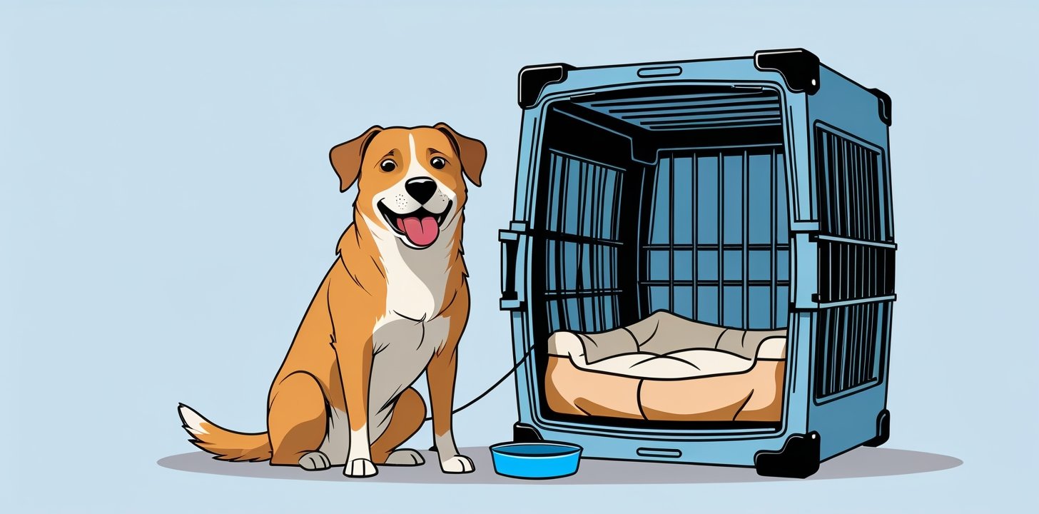 Large dog in spacious travel crate for Etihad Cargo LiveAnimals