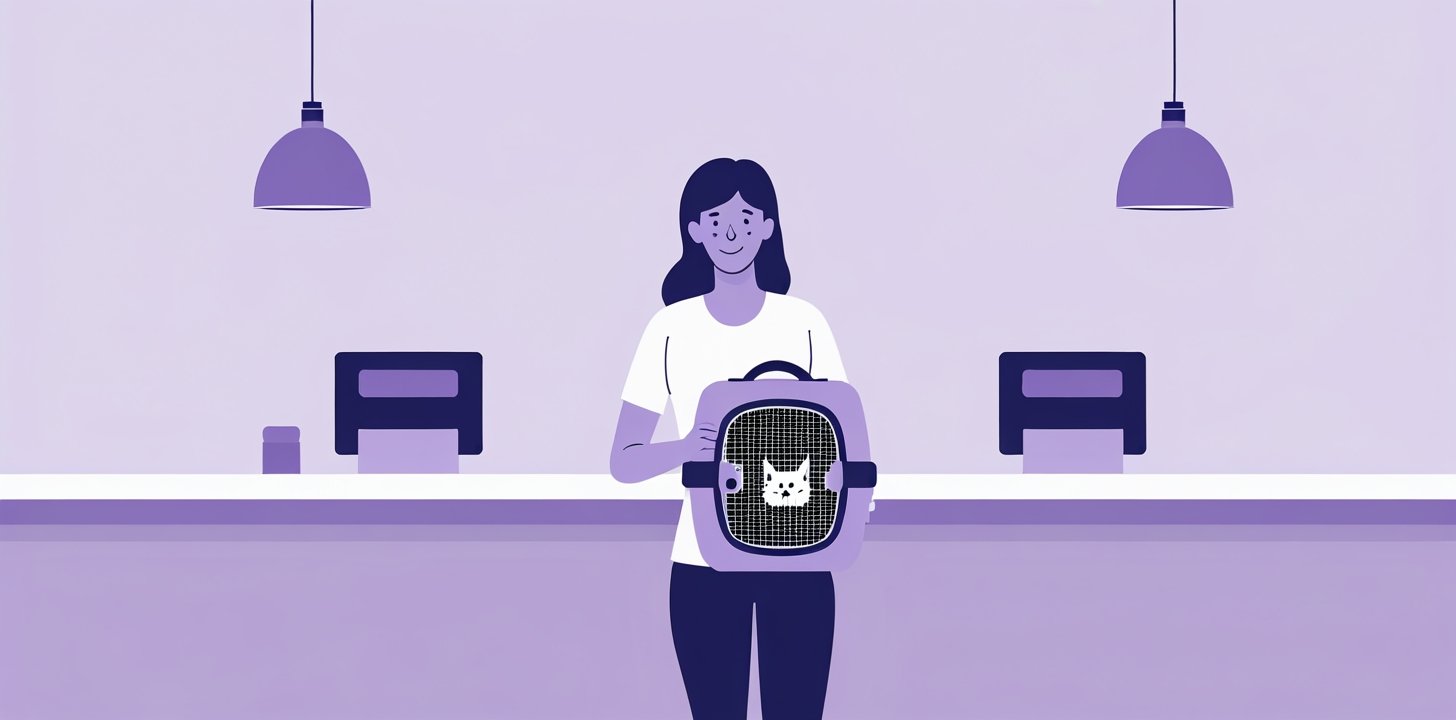 Pet owner at airport check-in counter for Etihad pet travel