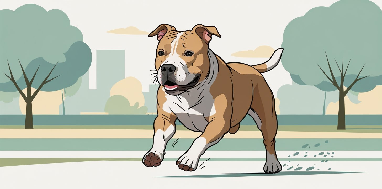 Pit bull running in park for international trends in legislation