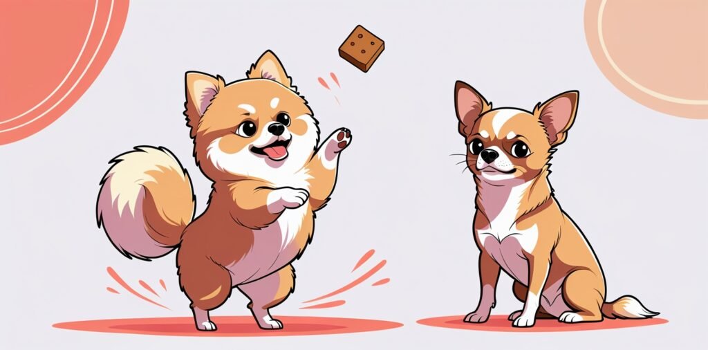 Chihuahua vs Pomeranian training comparison showing trainability differences