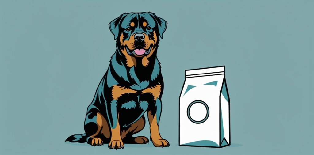 Rottweiler avoiding harmful foods with proper nutrition