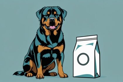 Rottweiler avoiding harmful foods with proper nutrition