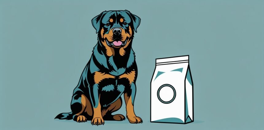 Rottweiler avoiding harmful foods with proper nutrition