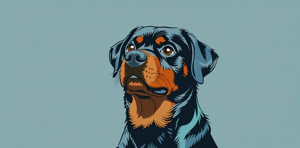 Curious rottweiler ready to learn about nutrition questions