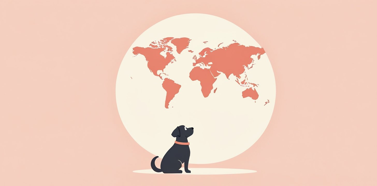 Pet looking at globe representing Etihad route restrictions