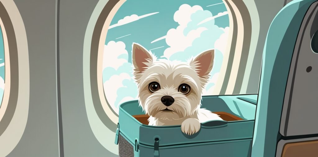 Korean Air pet policy cabin travel small dog in carrier