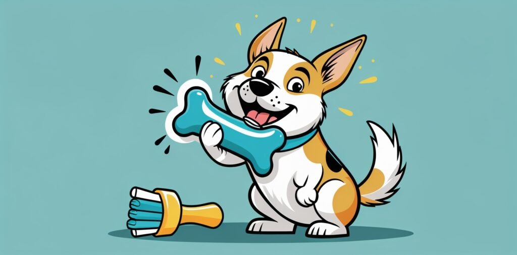 Active dog chewing for long-term dog dental care prevention