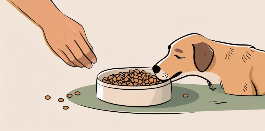 Dog happily eating Pacific Stream dog food from bowl during mealtime