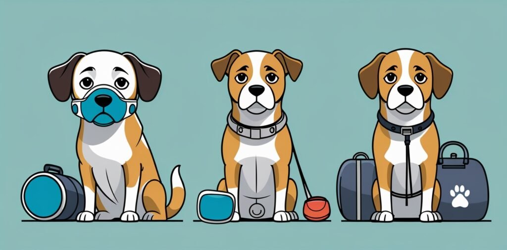 Different dog breeds with specific anxiety considerations for flight travel