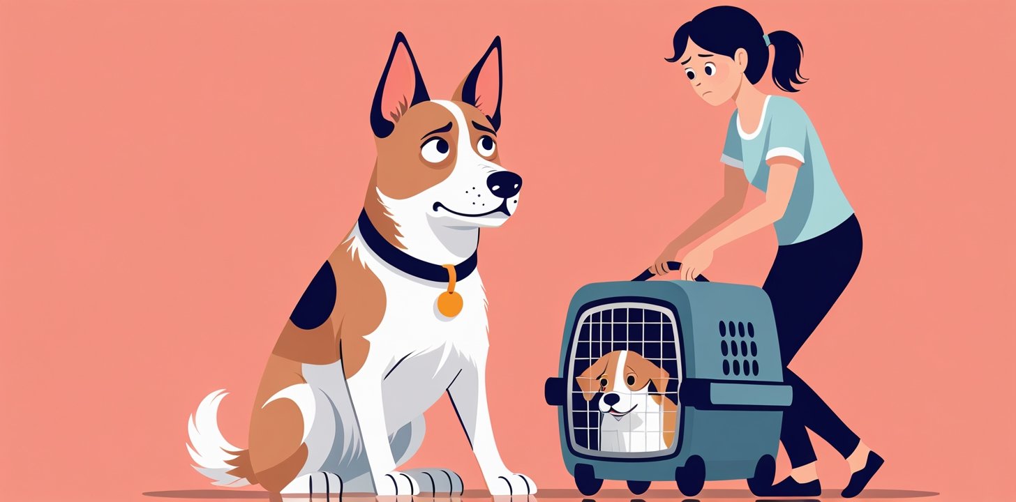 Dog watching owner pack travel gear showing common preparation mistakes