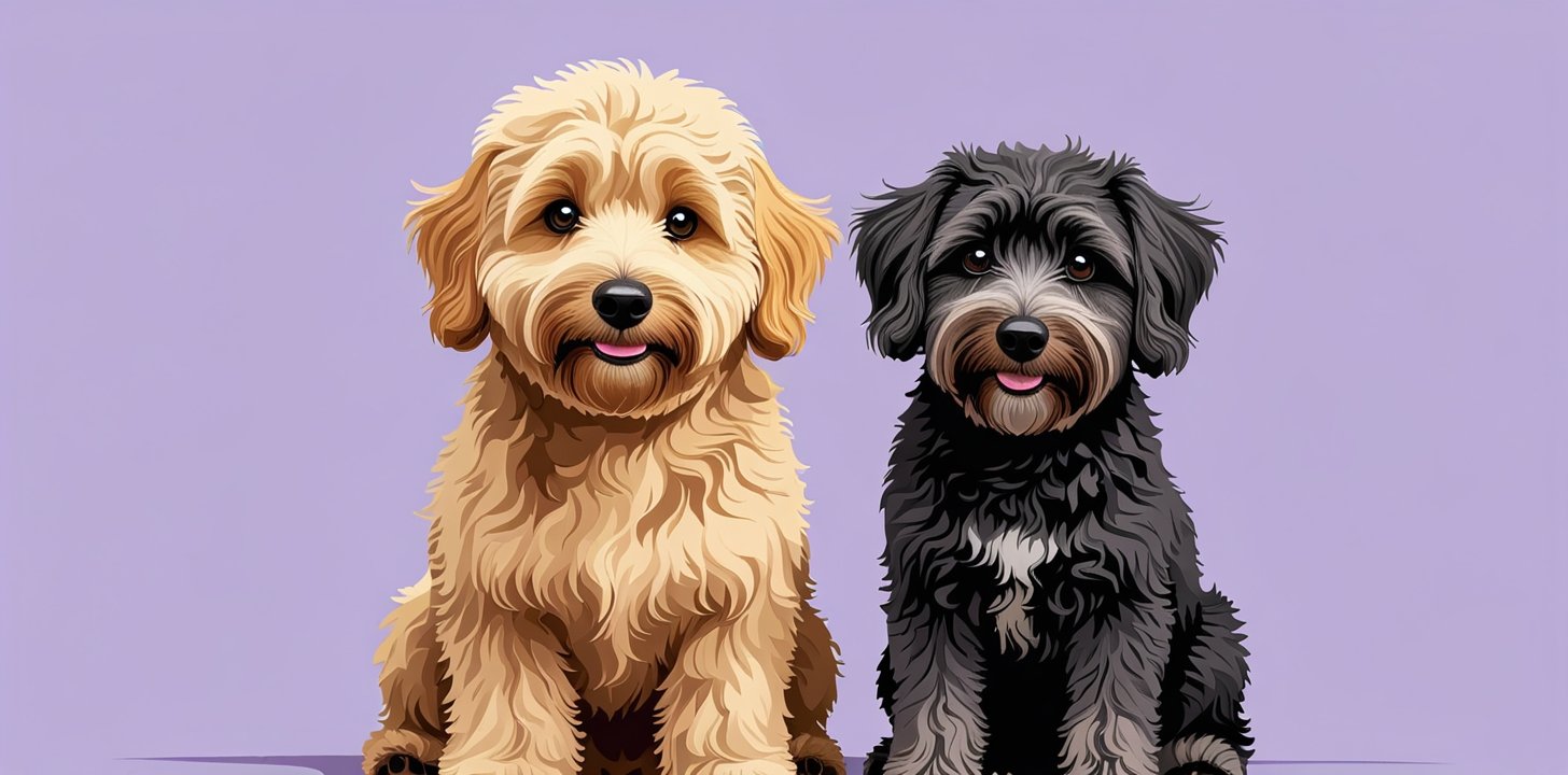 Goldendoodle vs Labradoodle comparison illustration