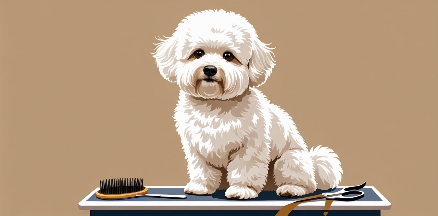 Well-groomed Bichon Frise showing fluffy coat maintenance