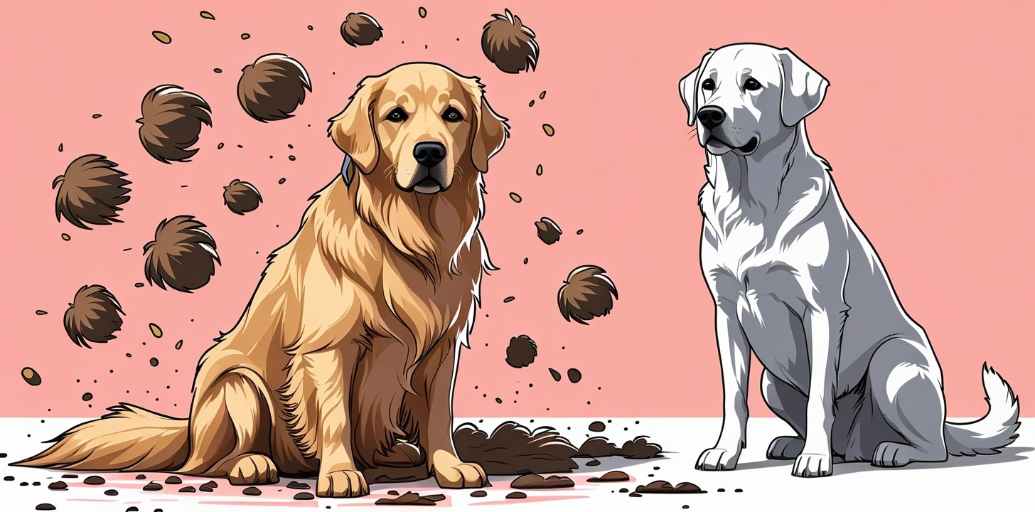 Golden Retriever vs Labrador Retriever shedding comparison showing grooming differences