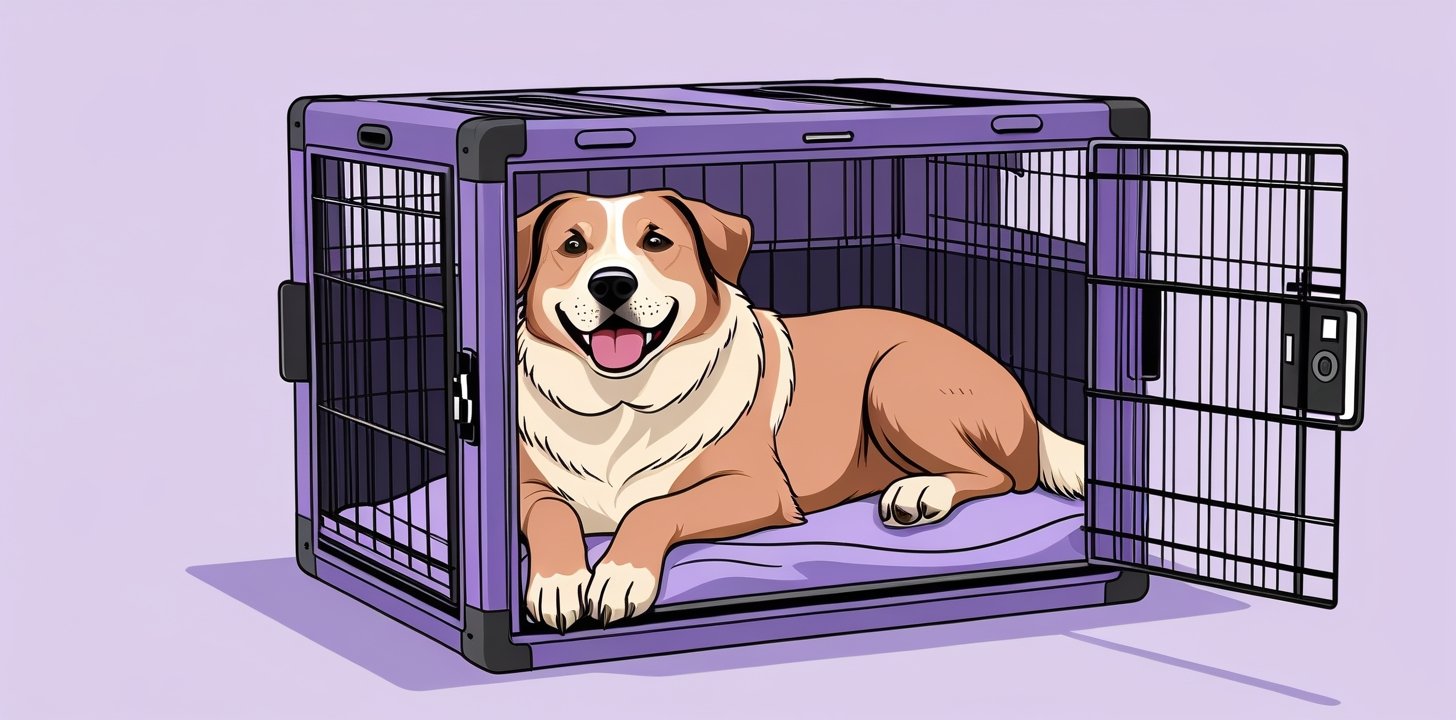 Dog in IATA crate for Air New Zealand cargo policy