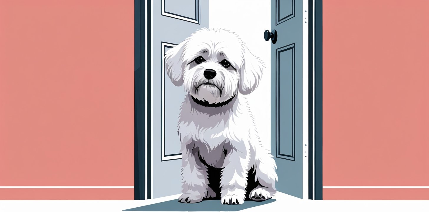 Bichon Frise showing separation anxiety alone at home