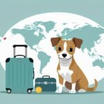 Dog with suitcase for Air New Zealand route restrictions