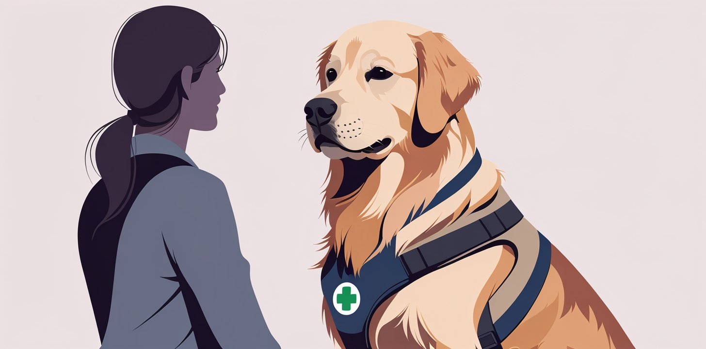 Service dog with vest for Japan Airlines service animal policy