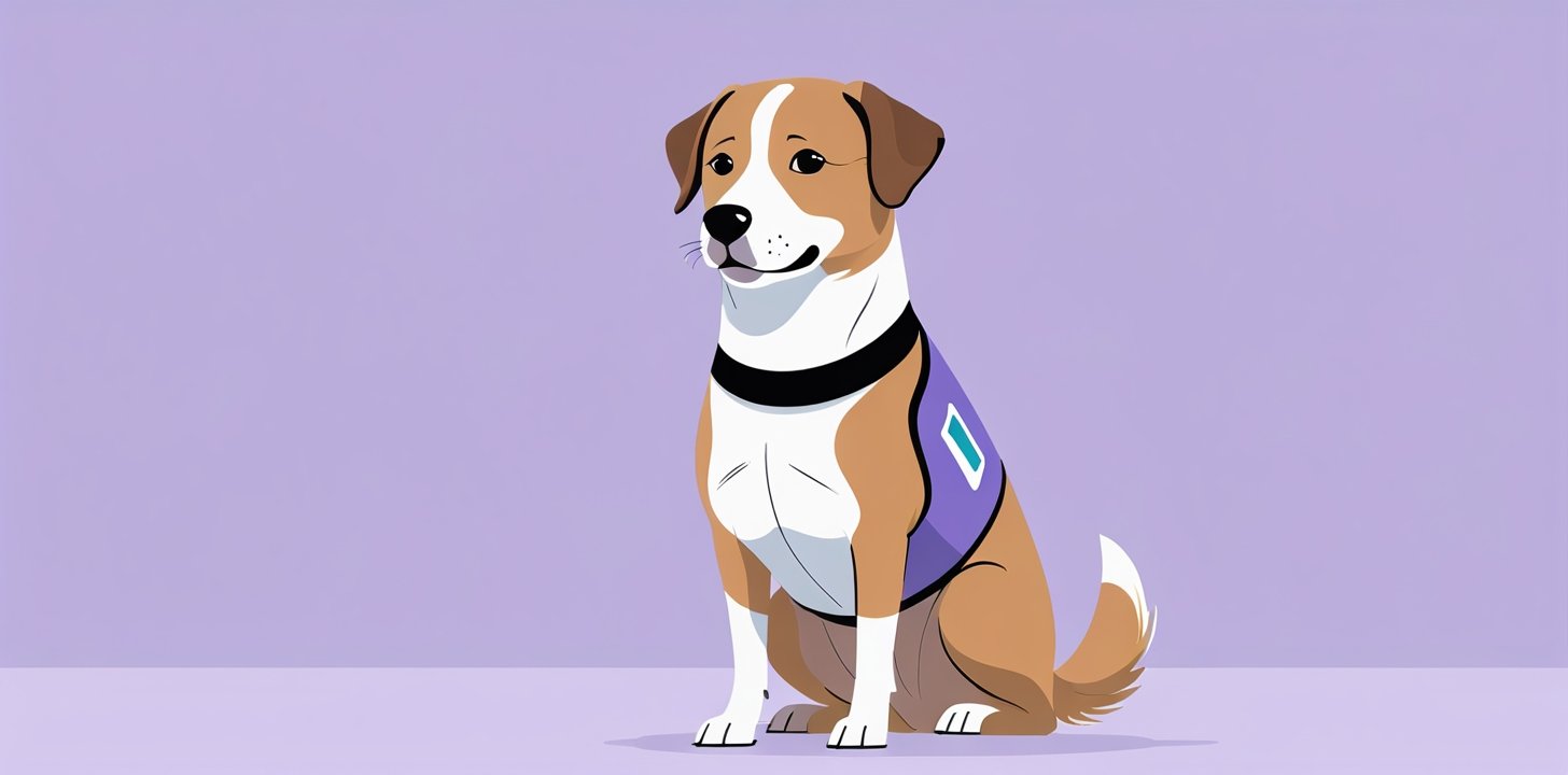 Service dog in vest for TAP Portugal service dog policy