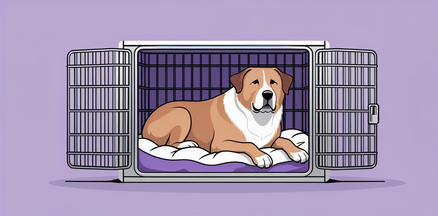 Large dog in cargo crate for Qantas pet policy