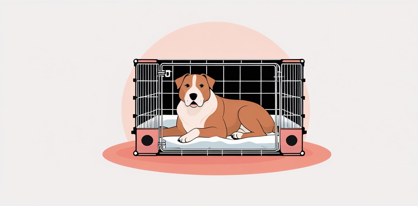Large dog in hard-sided crate for Hainan Airlines cargo travel