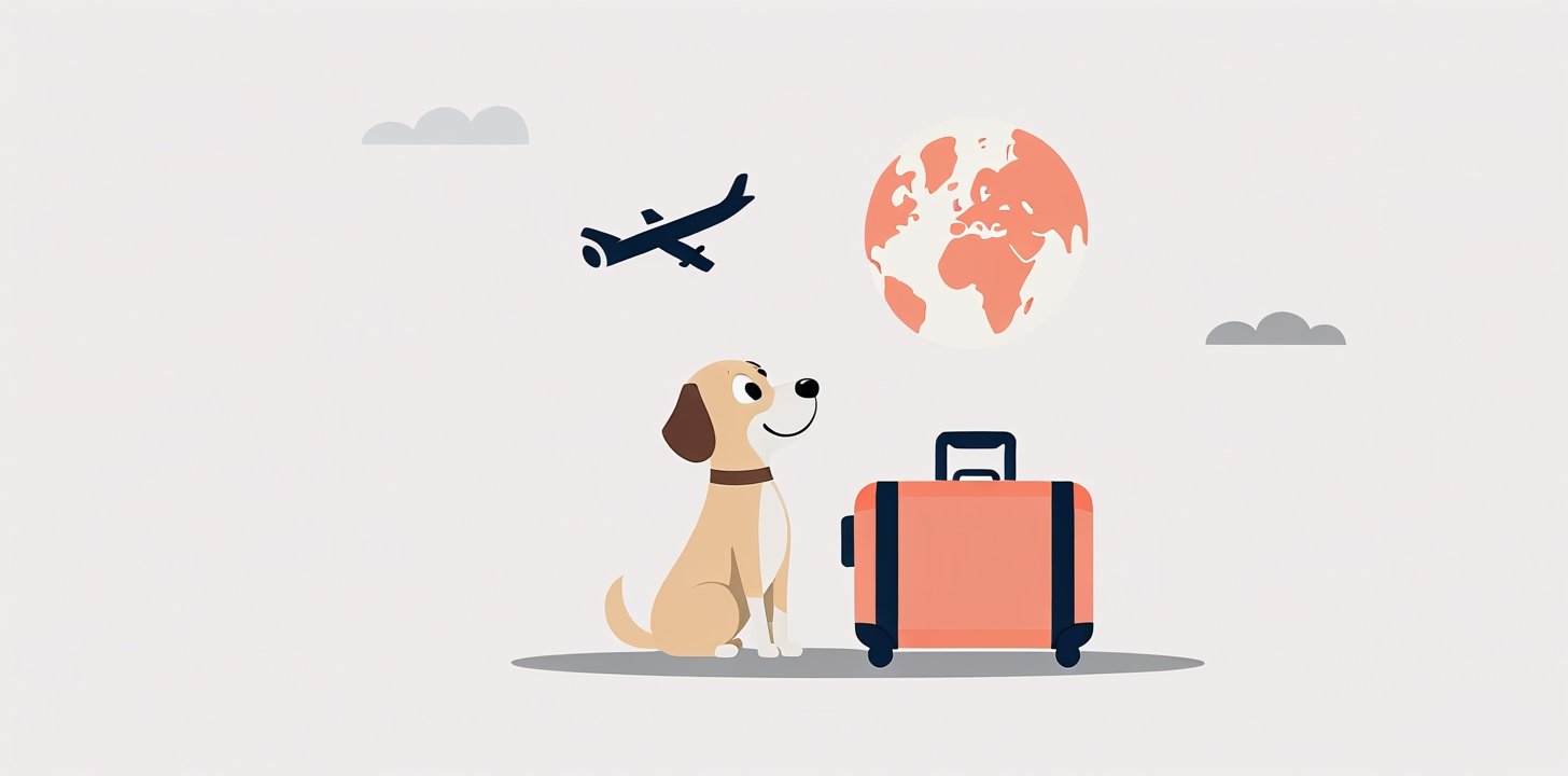 Dog with globe for TAP Portugal route-specific pet travel