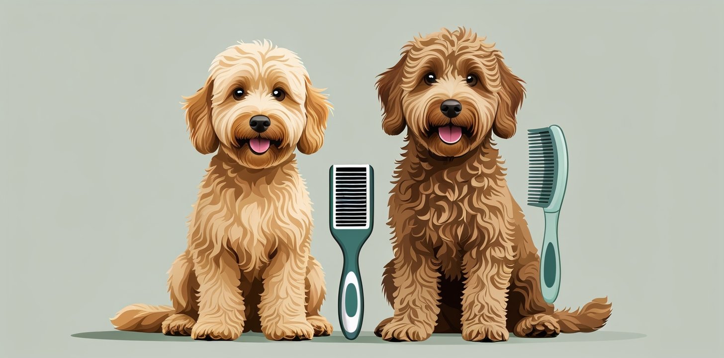 Goldendoodle vs Labradoodle grooming needs illustration