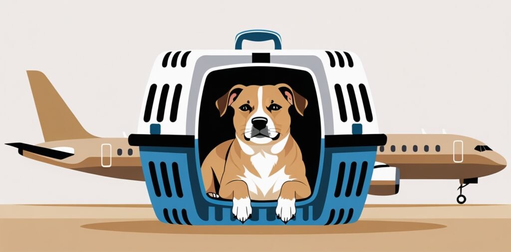 Dog in carrier with airplane for United Kingdom to Germany flight options