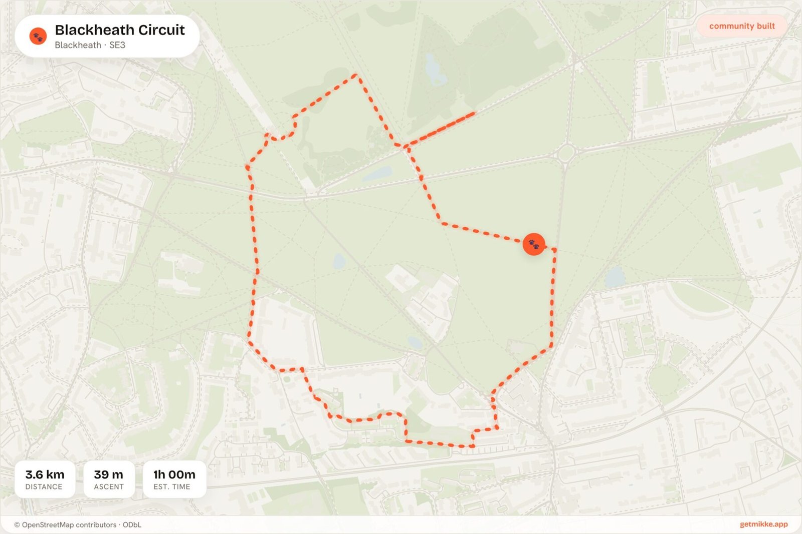 Route map of Blackheath Circuit